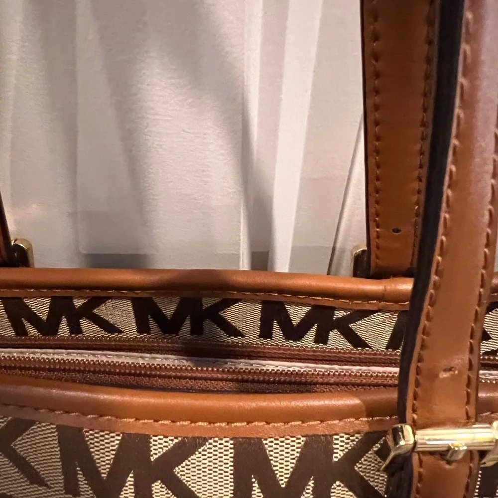Michael Kors Tan and Brown Logo Tote - Picture 5 of 16